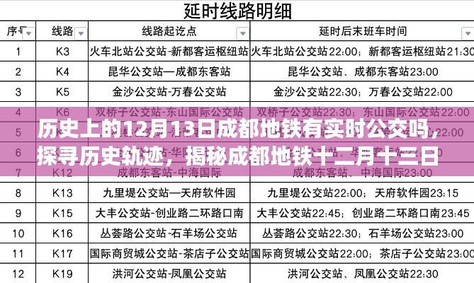 揭秘歷史軌跡，探尋成都地鐵十二月十三日實時公交查詢指南