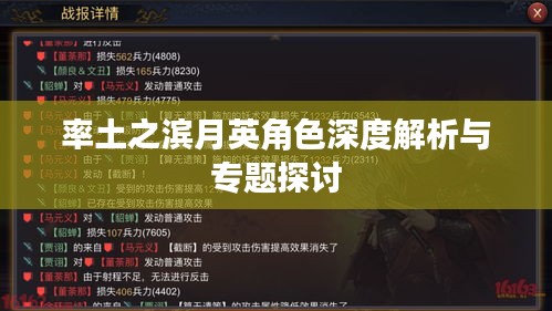率土之濱月英角色深度解析與專(zhuān)題探討