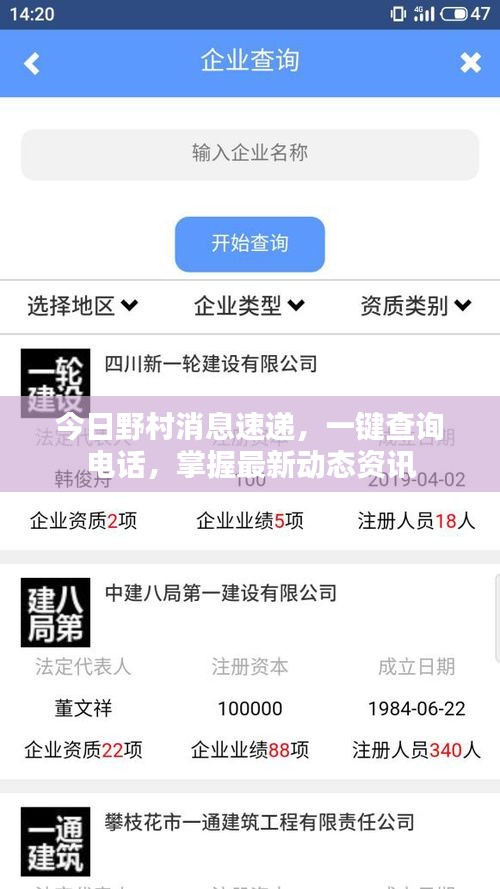 今日野村消息速遞，一鍵查詢電話，掌握最新動態(tài)資訊