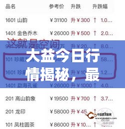 大益今日行情揭秘，最新消息搶先看