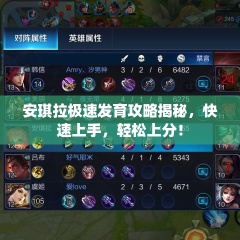 安琪拉極速發(fā)育攻略揭秘，快速上手，輕松上分！